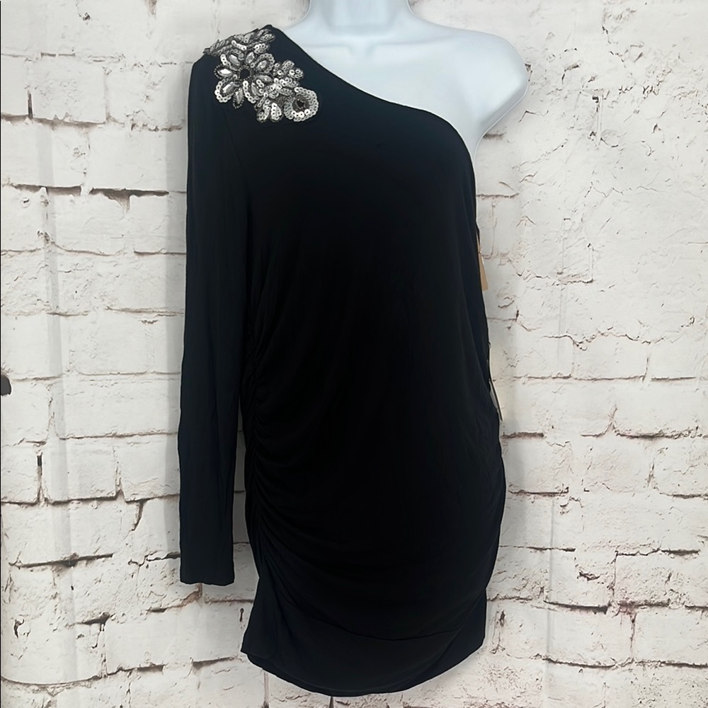 🆕Vertigo Paris One Shoulder Stretch Jersey Tunic, Size XL
